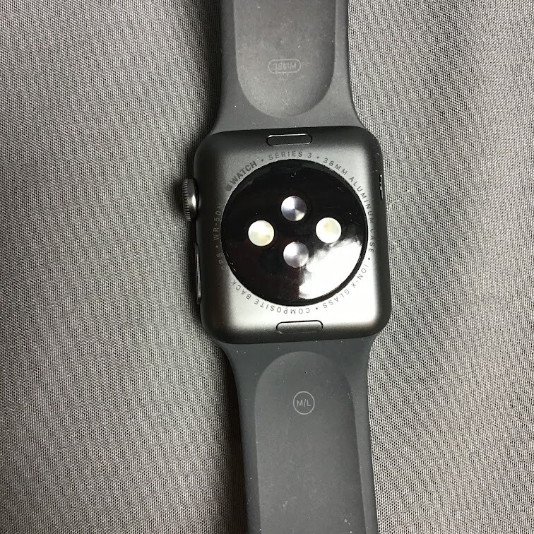 Apple Watch Series 3 38mm Space Gray Aluminum Case with Black Sport Band