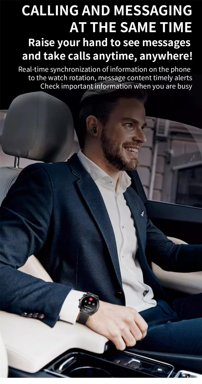 Smartwatch With Bluetooth Earbuds.