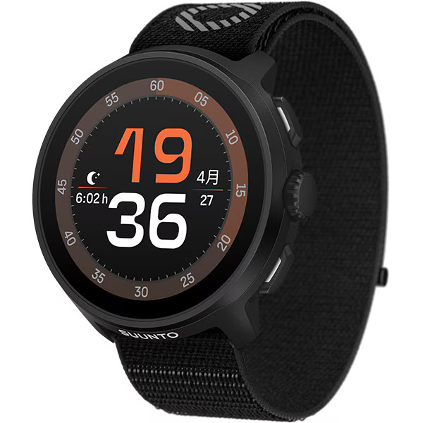 SUUNTO RUN ALL BLACK 46mm Textile Strap AMOLED GPS Smartwatch SS051109000