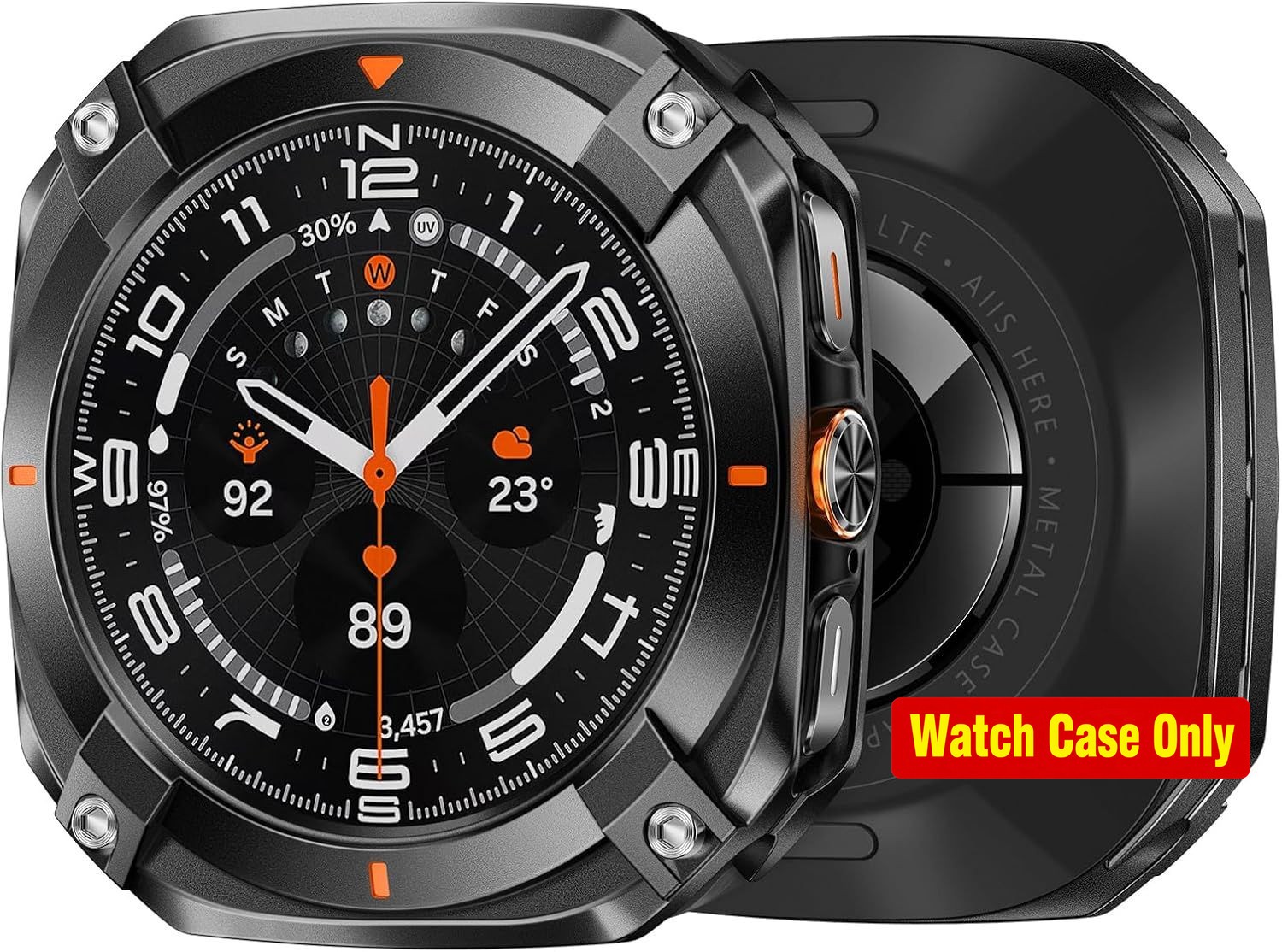 Metal Case for Samsung Galaxy Watch Ultra 47mm, Rugged Stainless Steel Bumper