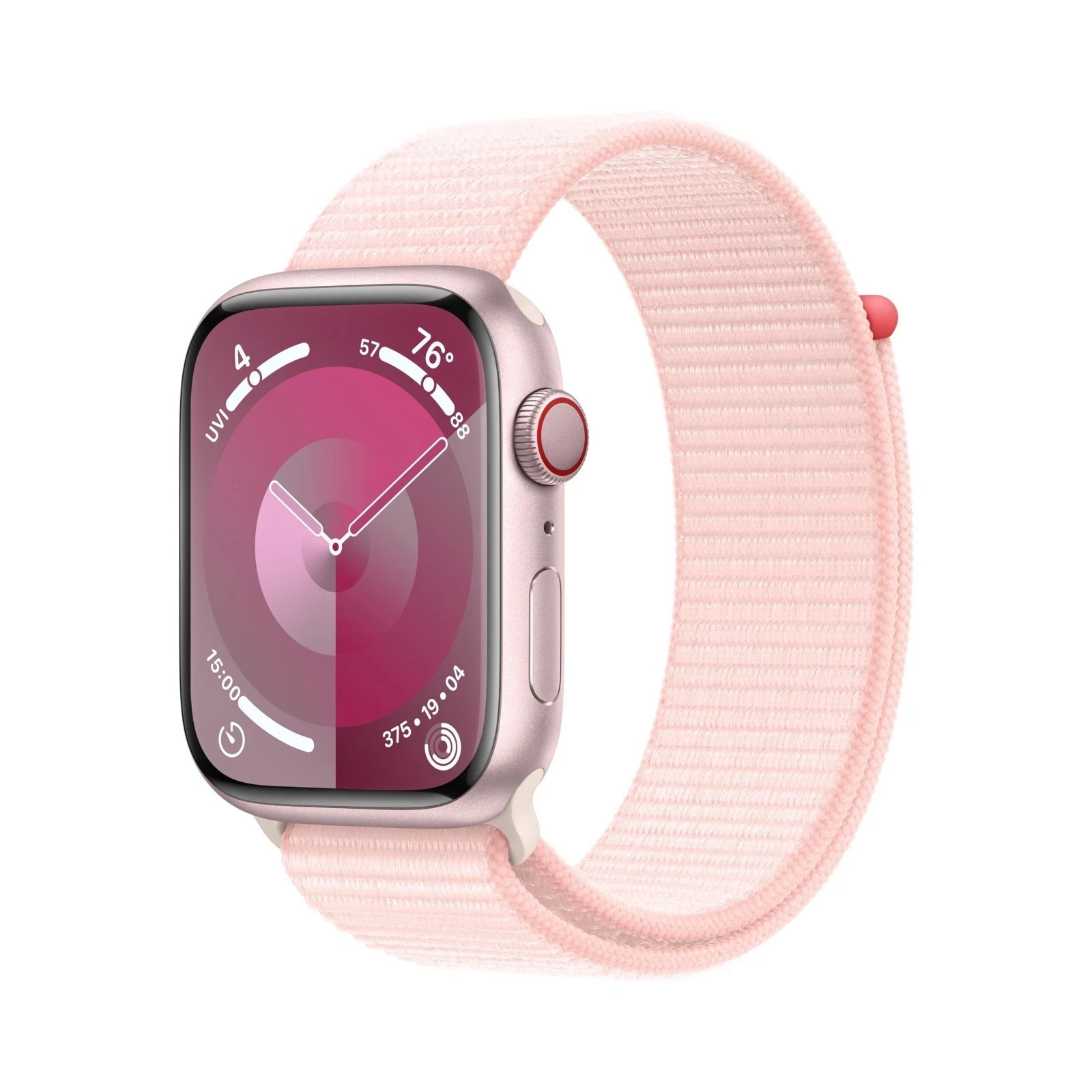 Apple Watch Series 9 ✅ 45mm Pink Aluminum Case with Light Pink Sport Loop ✅ NEW