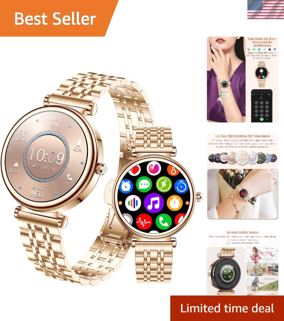 Smart Watch for Women 1.27″ Color Screen Waterproof Fitness Activity Tracker …