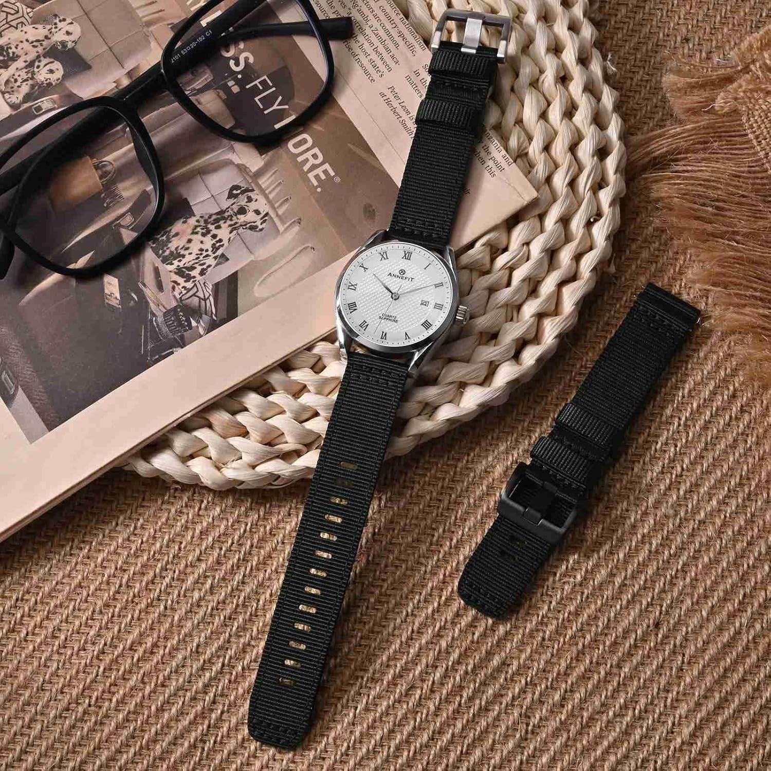 Military Nylon Strap Compatible with 18mm, 19mm, 20mm, 22mm, 24mm Watches