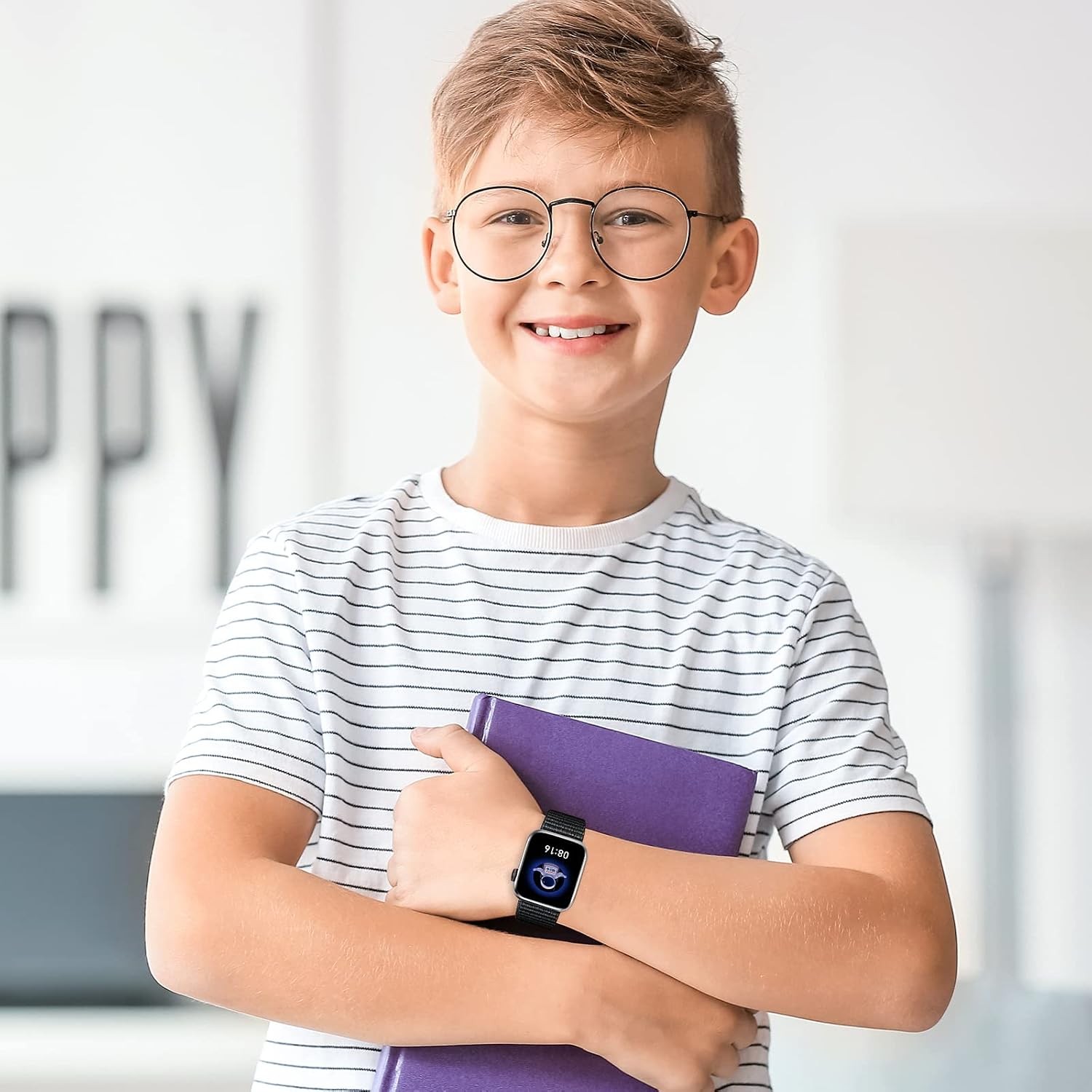 Nylon Strap Compatible with Apple Watch Series 9 8 7 Small Wrist