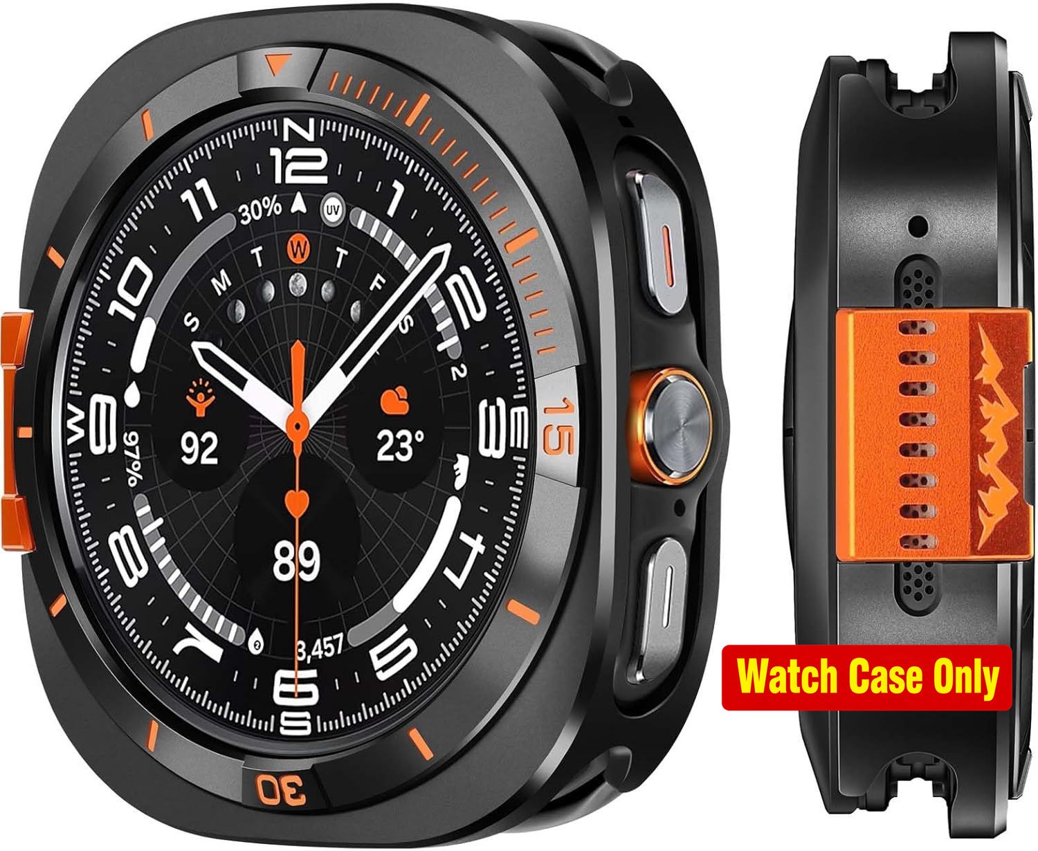 2 in 1 Metal Cover for Samsung Galaxy Watch Ultra 47mm Protective Bumper Case