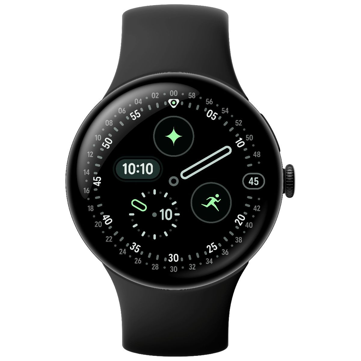 Google Pixel Watch 4 (45mm) LTE Smartwatch (G1KAW) Matte Black/Obsidian Band