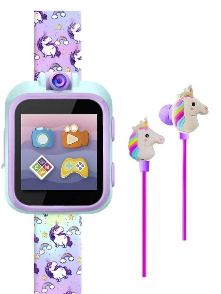 iTech Junior Children’s Girls Earbuds & Smartwatch Set – Purple Ombre Unicorn…