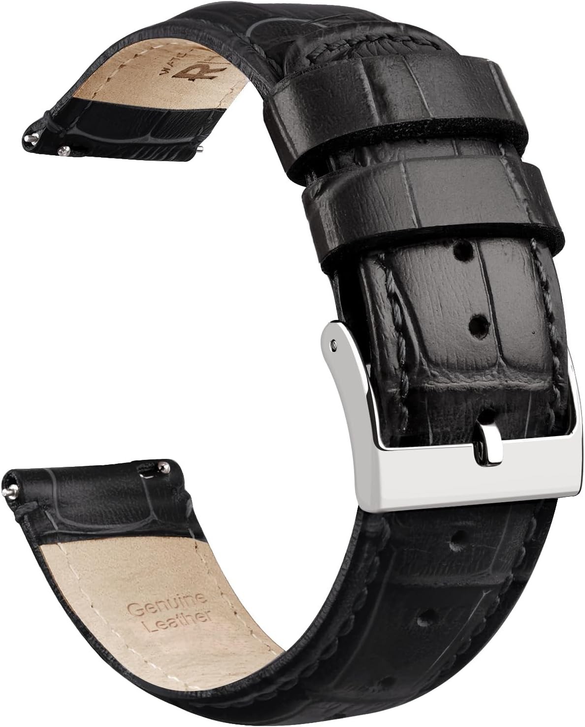 Genuine Leather Watch Band for Samsung Galaxy Watch 6 43mm 47mm, Classic Design