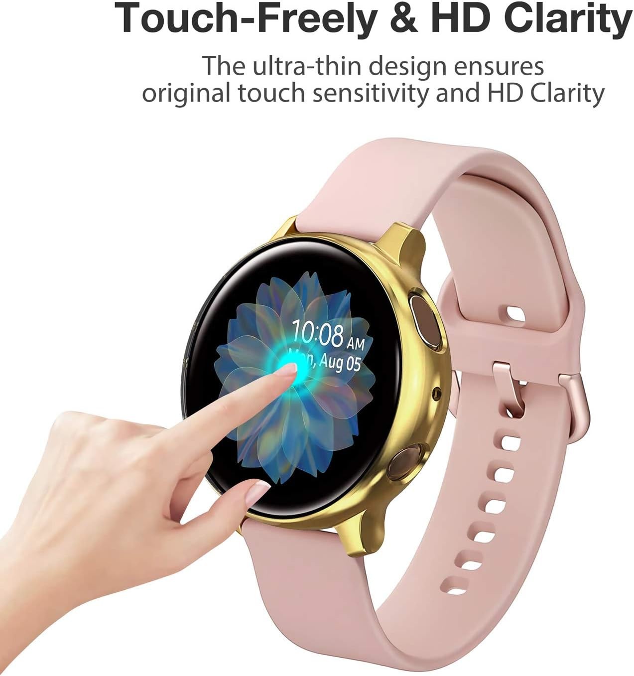 Screen Protector Case Bumper Cover 4 Pack for Samsung Galaxy Watch Active 2 44mm