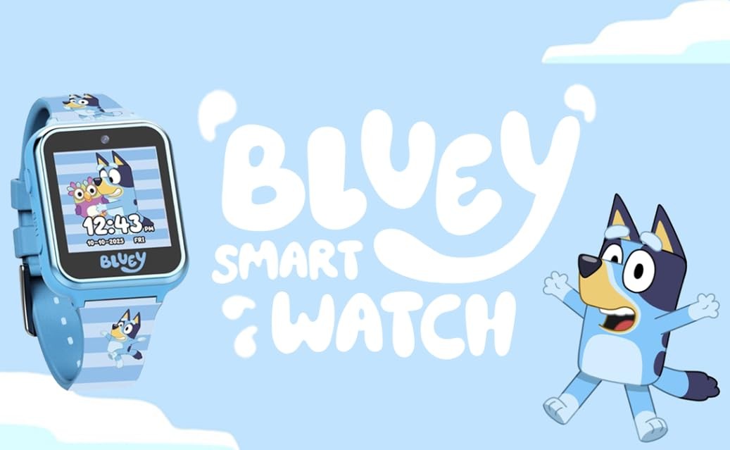 Bluey Kids Smartwatch with Camera, Games, Pedometer 40mm, Smart Watch