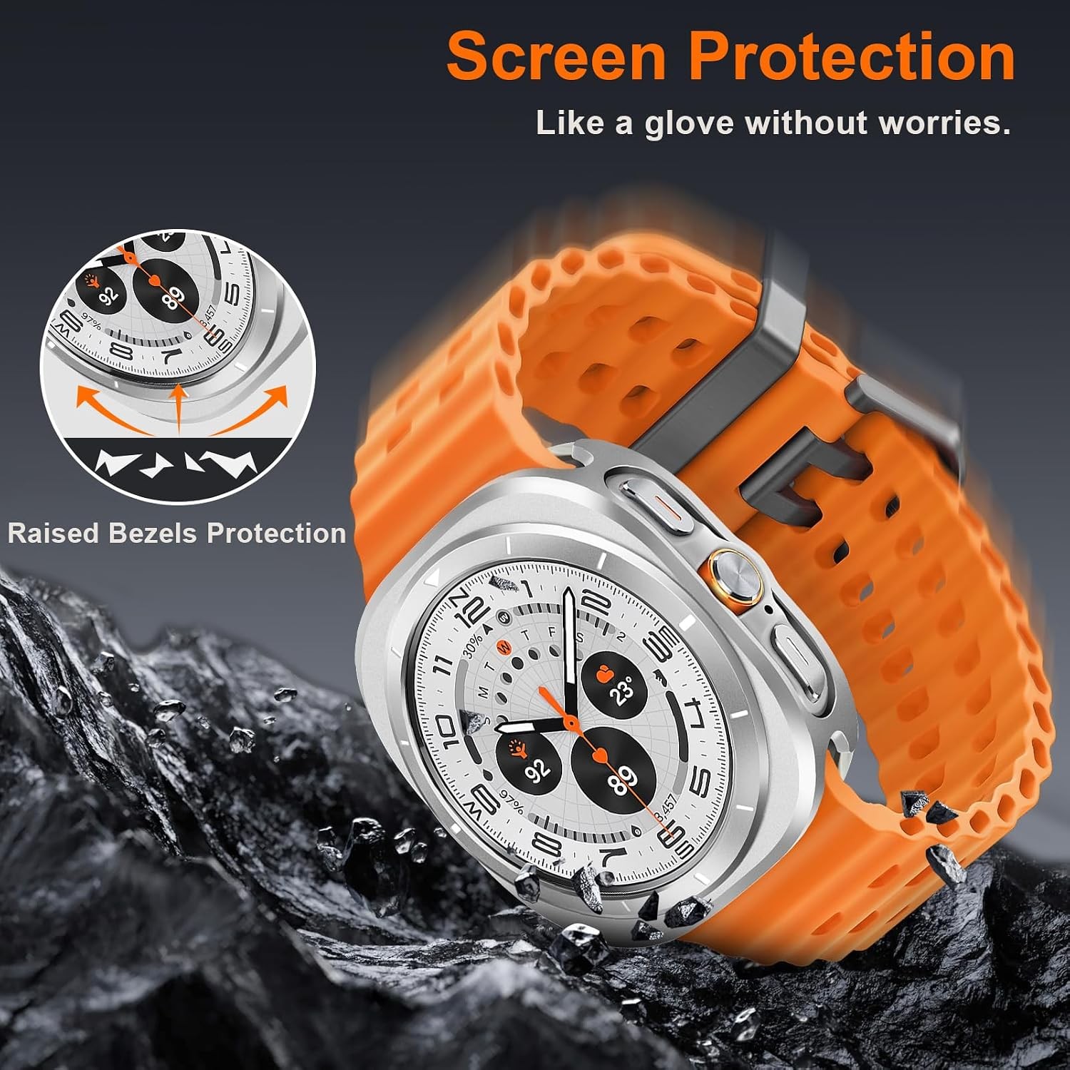 Metal Case For Samsung Galaxy Watch Ultra 47mm Rugged Thin Hard Frame Cover