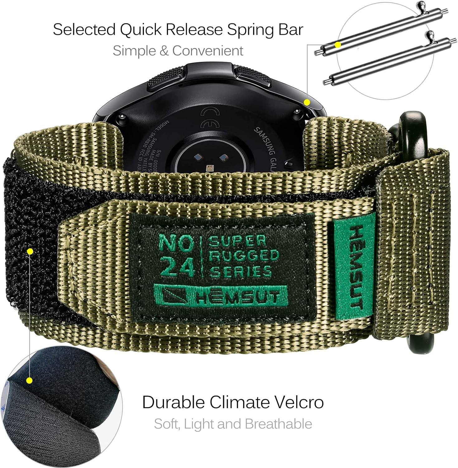 Nylon Strap Compatible with Samsung Galaxy Watch 7 and Amazfit GTS 4