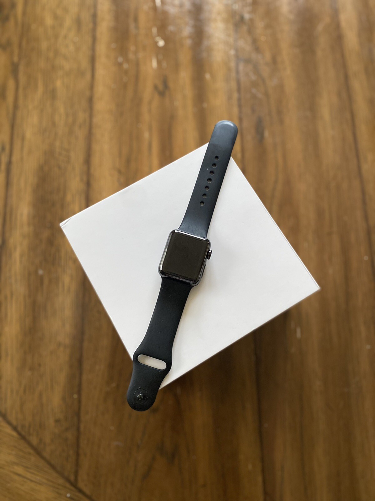 Apple Watch Series 3 38mm Space Black Stainless Steel Case with Black Sport Band