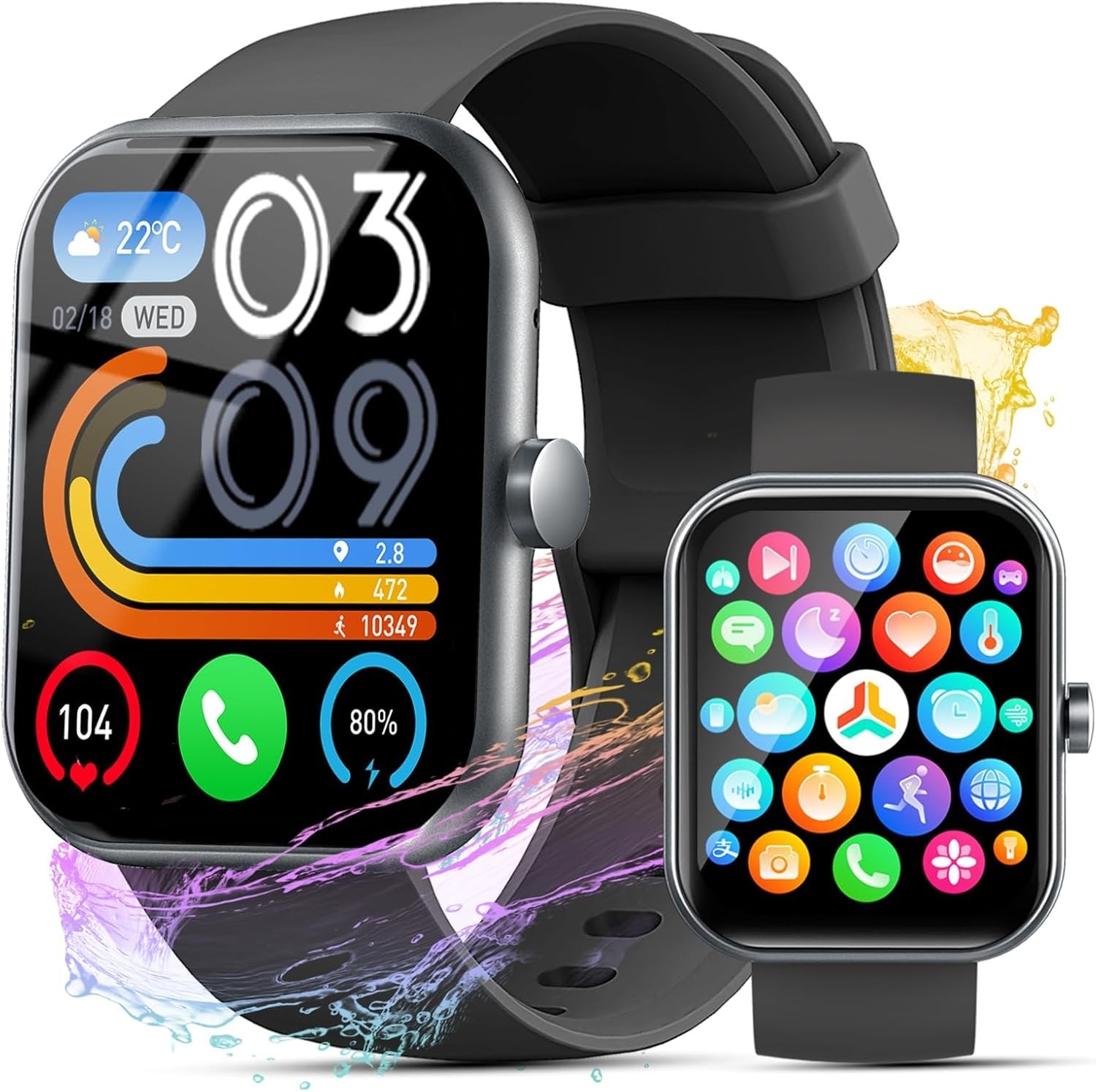 Stylish Smart Watch for Active Lifestyle – 110+ Sports Modes, Bluetooth Calls