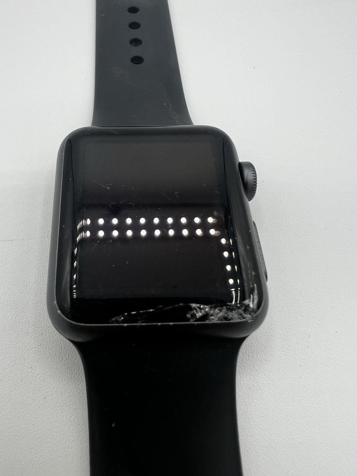 Apple Watch Series 1 38mm Black Aluminum A1802 Cracked Screen Parts Repair