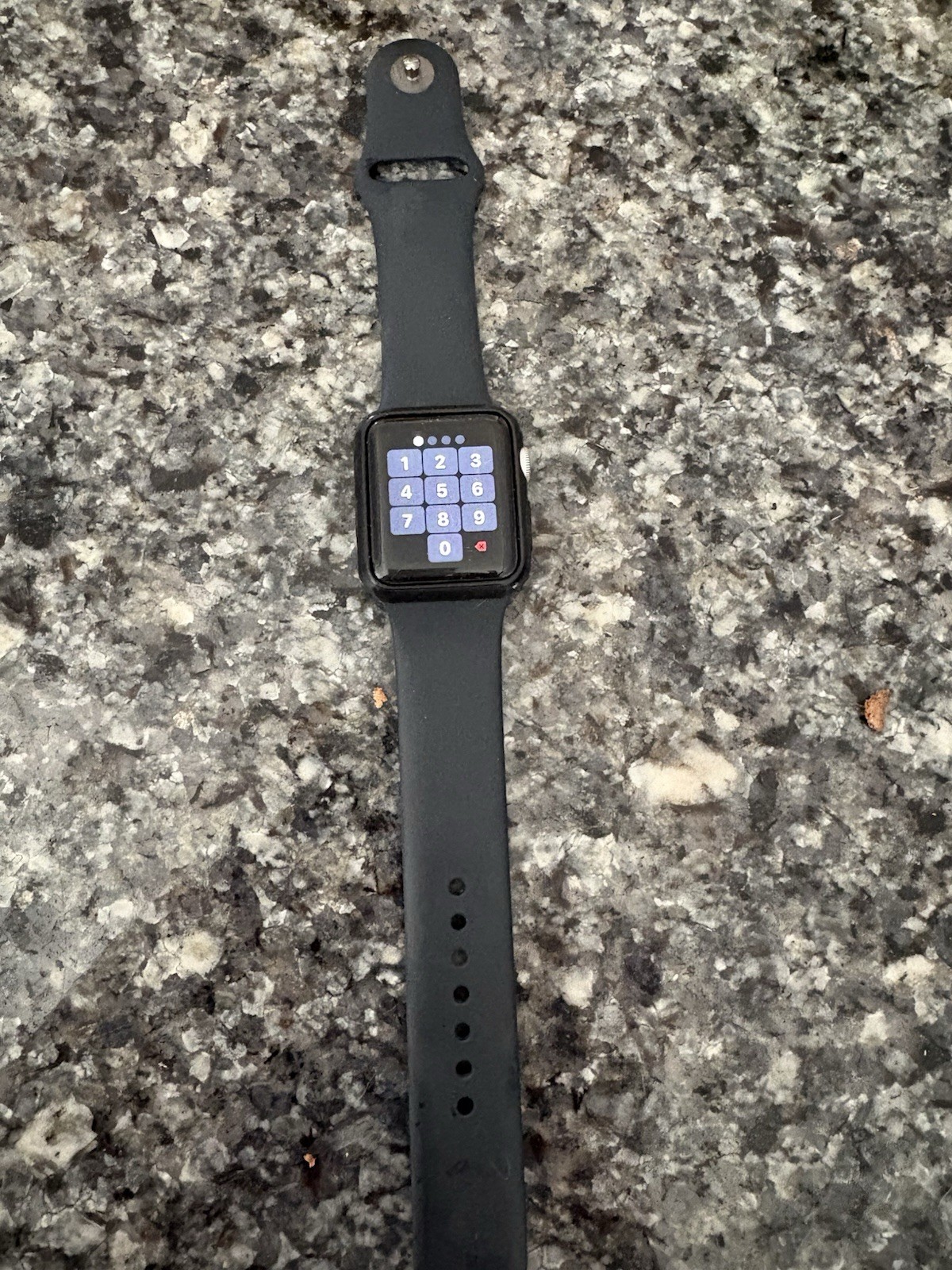 Apple Smart Watch 42mm Black Aluminum Case Black Green Silicone Band