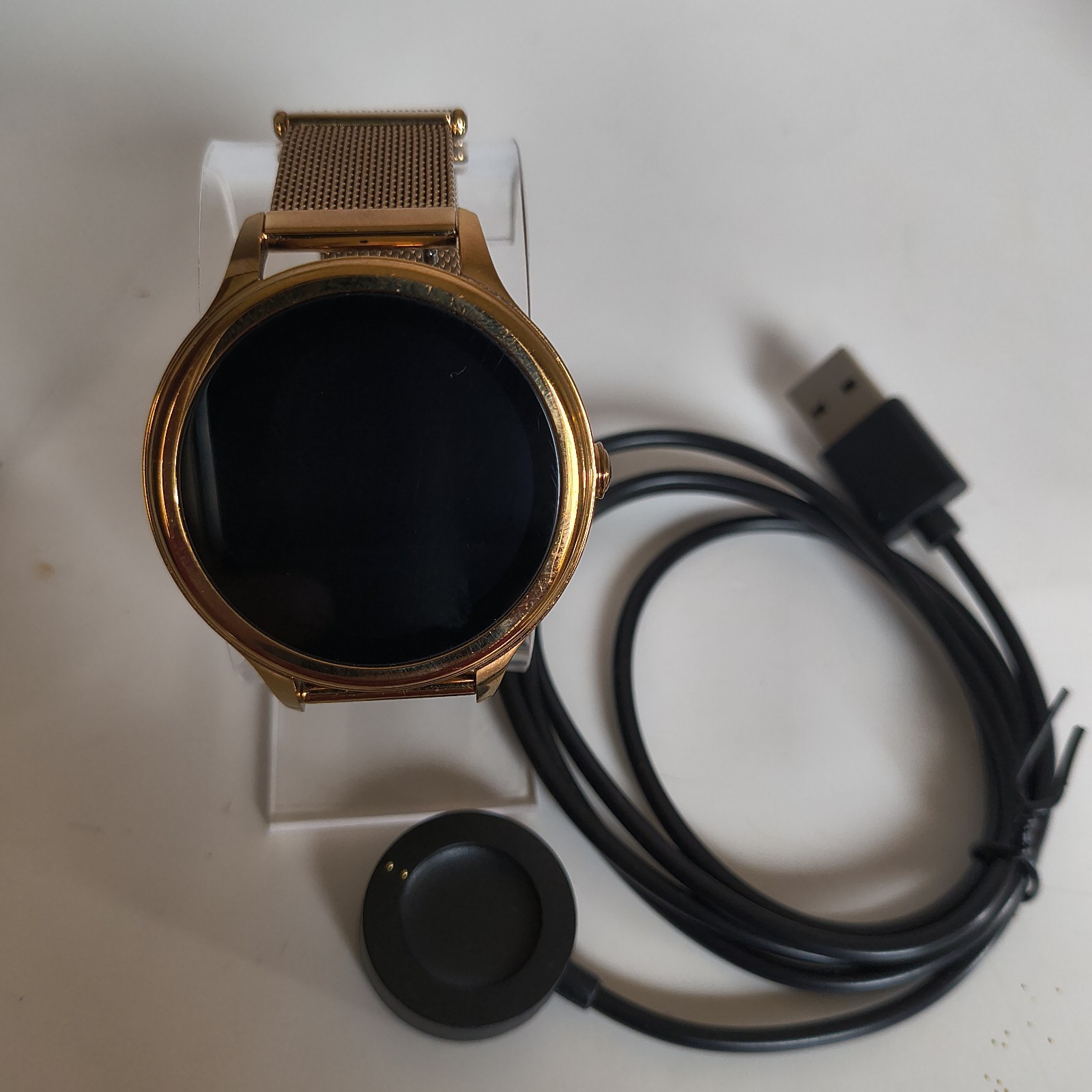 Fossil Gen 5E 42mm Gold-Tone Stainless Steel Mesh Band Smartwatch Tested Works