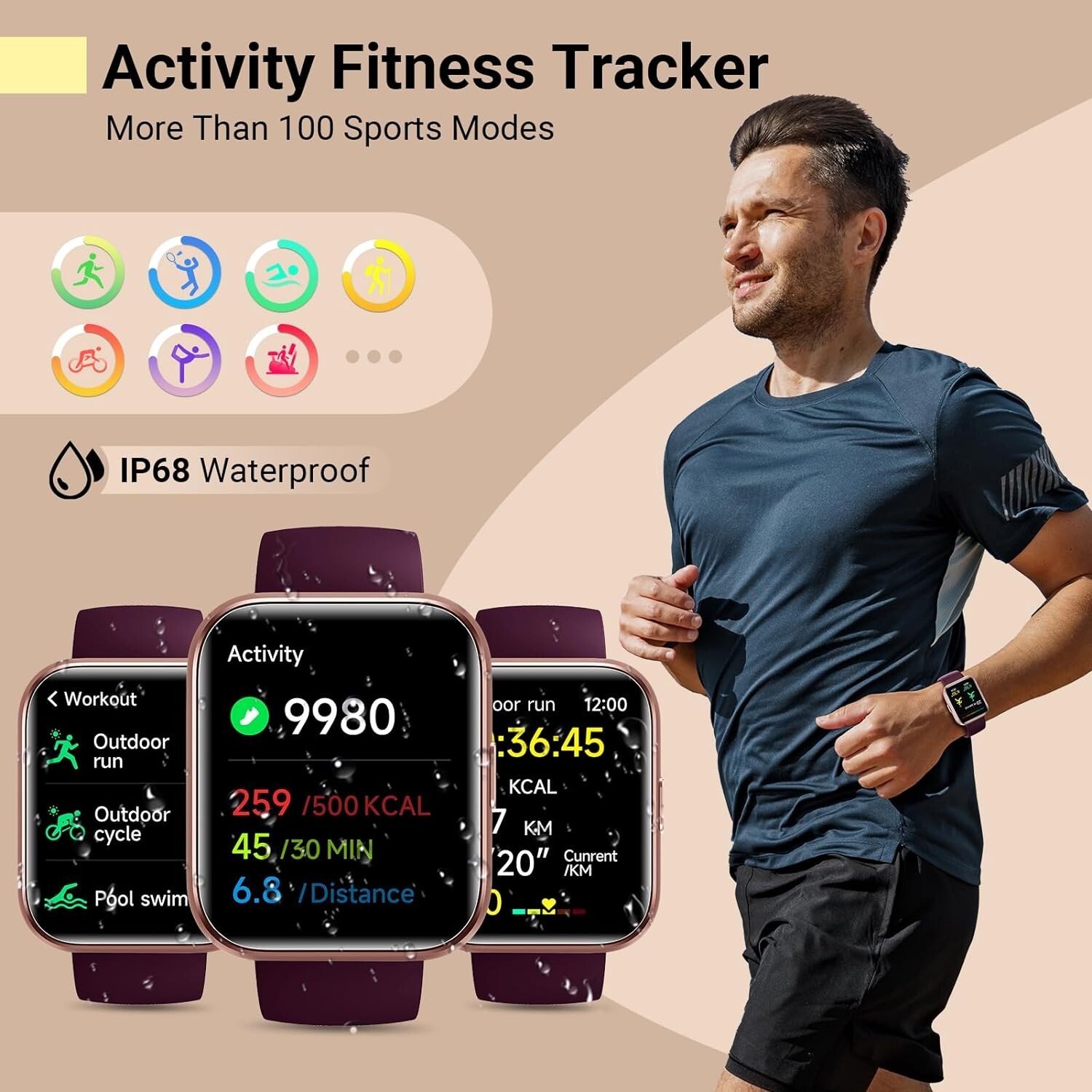 Reloj Inteligente Para iPhone Android De Mujer Smart Watch Pantalla Táct NEW US.