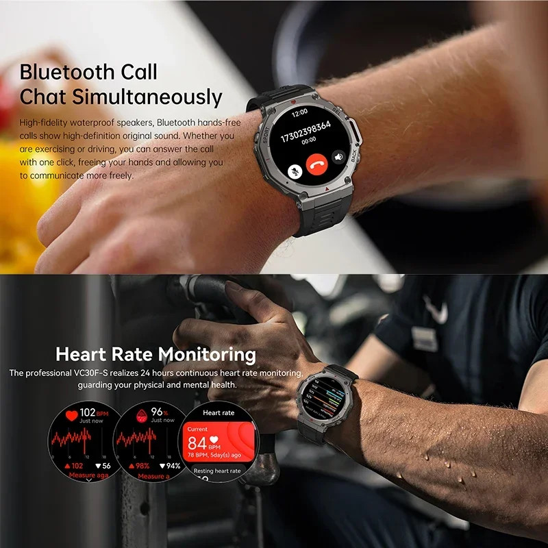 Military GPS Smart Watch 1.43″ AMOLED Waterproof Outdoor Fitness Men