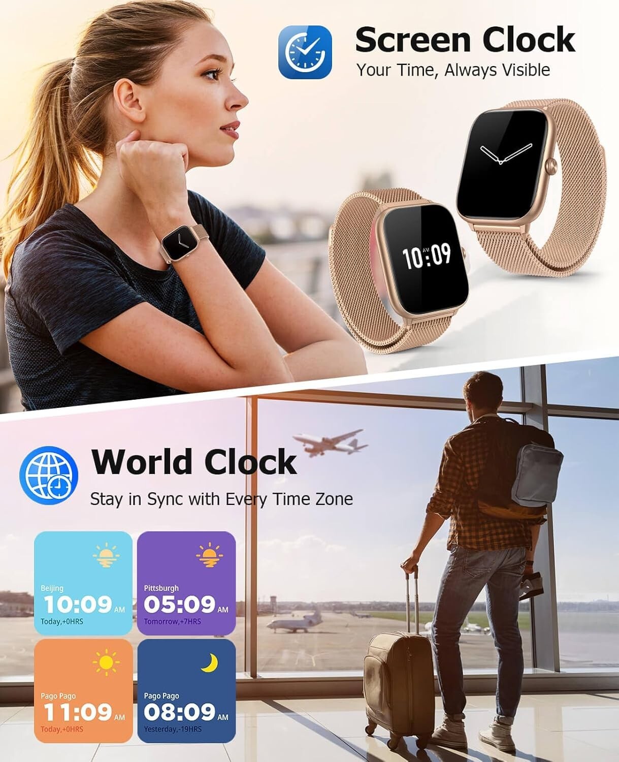 EarlySincere 2025 Smart Watches for Women with 2.06″ AMOLED Always-On Display,
