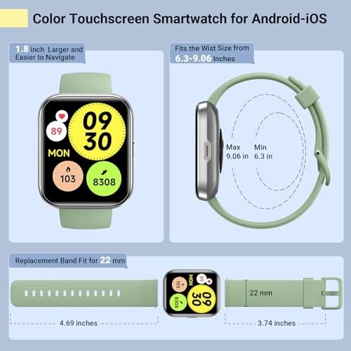 Smart Watch for Android & iPhone, Fitness Tracker with Alexa, Heart Rate Monitor