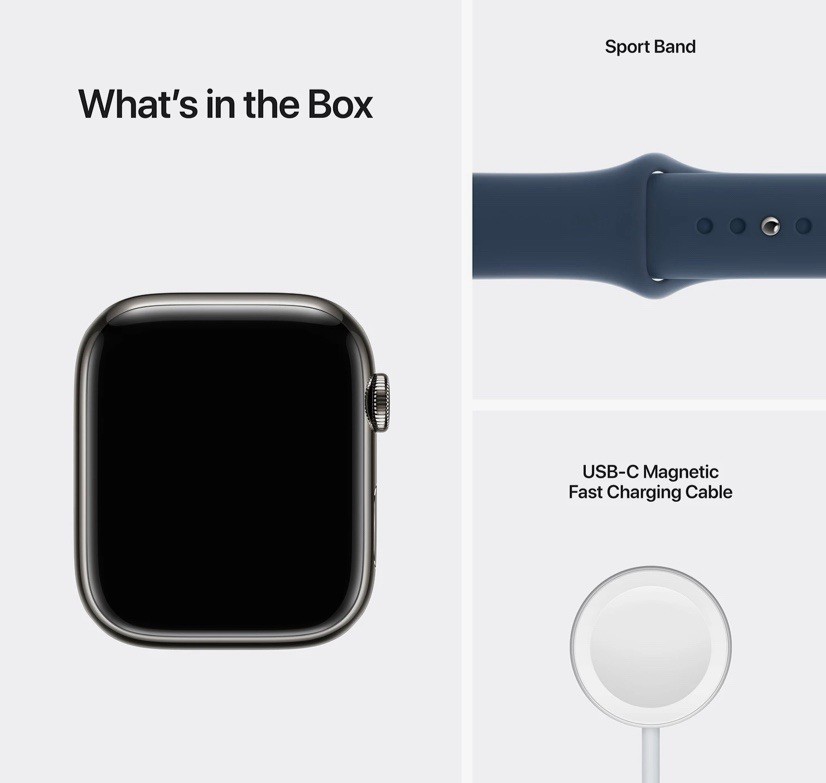 Apple Watch Series 7 45mm Blue Aluminum Case with Abyss Blue Sport Band…