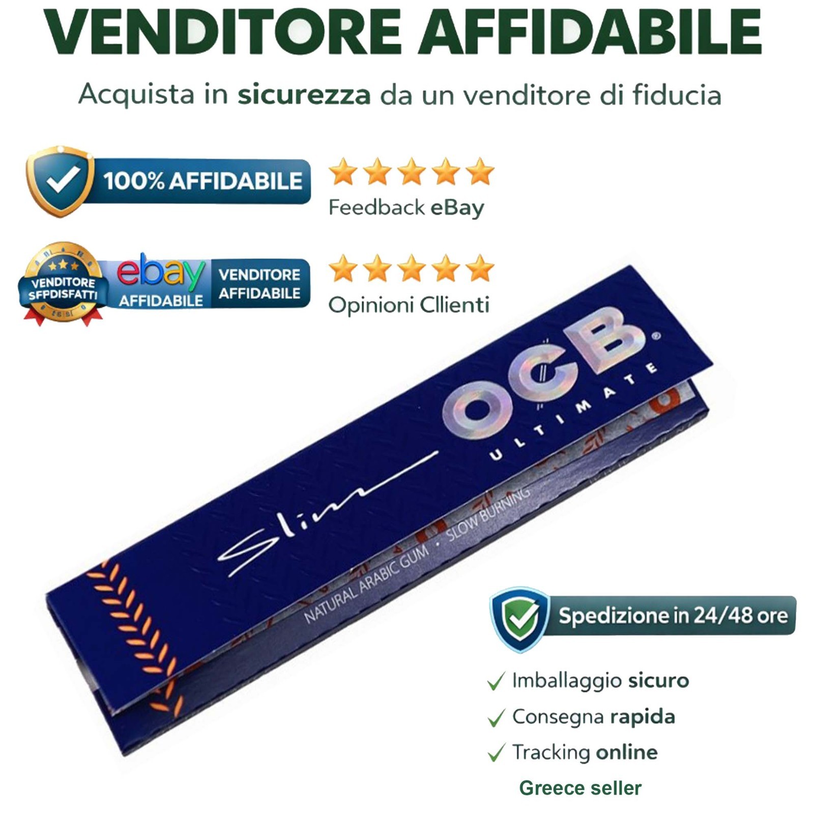 Cartine OCB King Size Slim Lunghe 50 Libretti Scatola Originale
