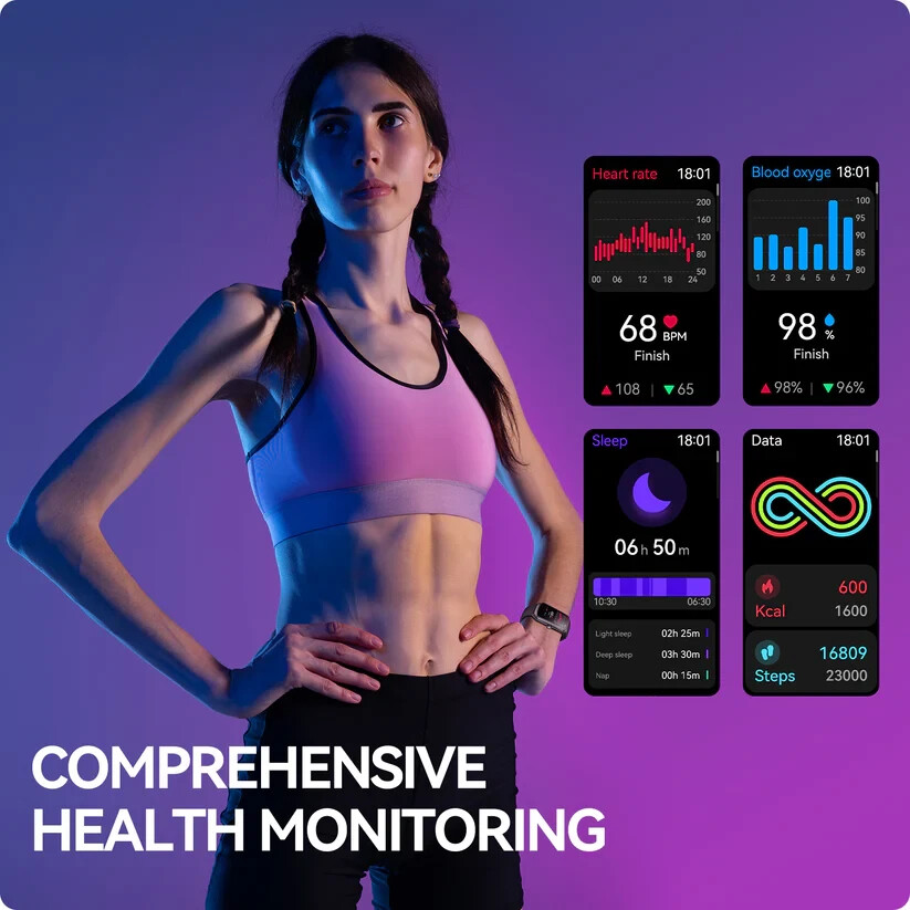 Anyloop Band ALB2: Heart Rate & SpO2 Monitor, Fitness Tracker, IP68 Waterproof