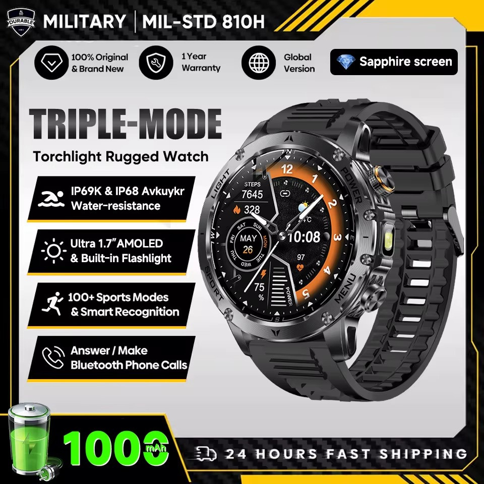New Military T-Rex 3 Ultra 1000mAh Battery Smart Watch 5ATM Waterproof