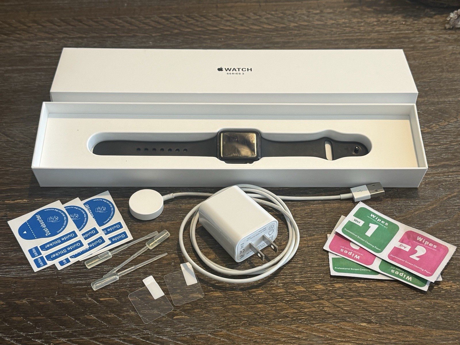 Apple Watch Series 3 38mm Space Gray Aluminum Case with Black Sport Band