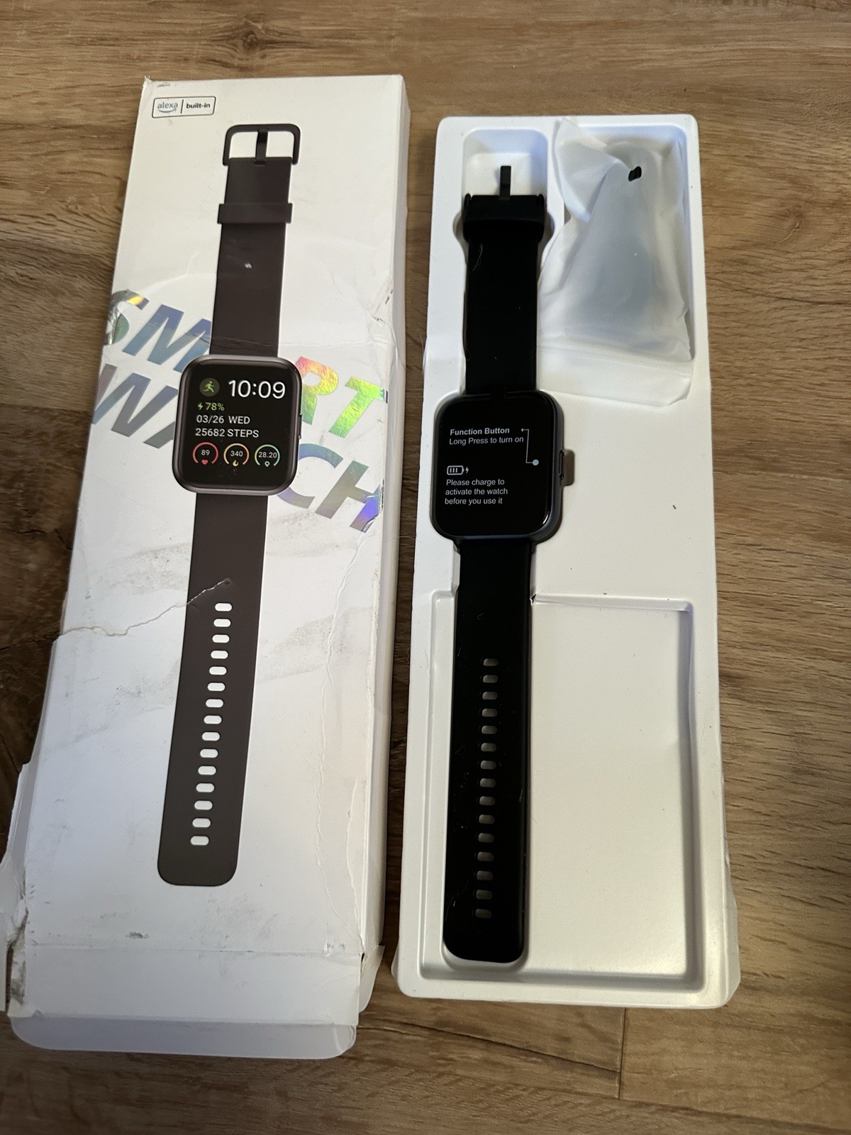 Smart Watch Heart Rate 1.83”, Blood Oxygen,Waterproof, Alexa Built-in & Android