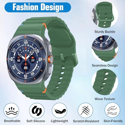 12 Pack Silicone Sport Strap Compatible with Samsung Galaxy Watch Ultra 47mm