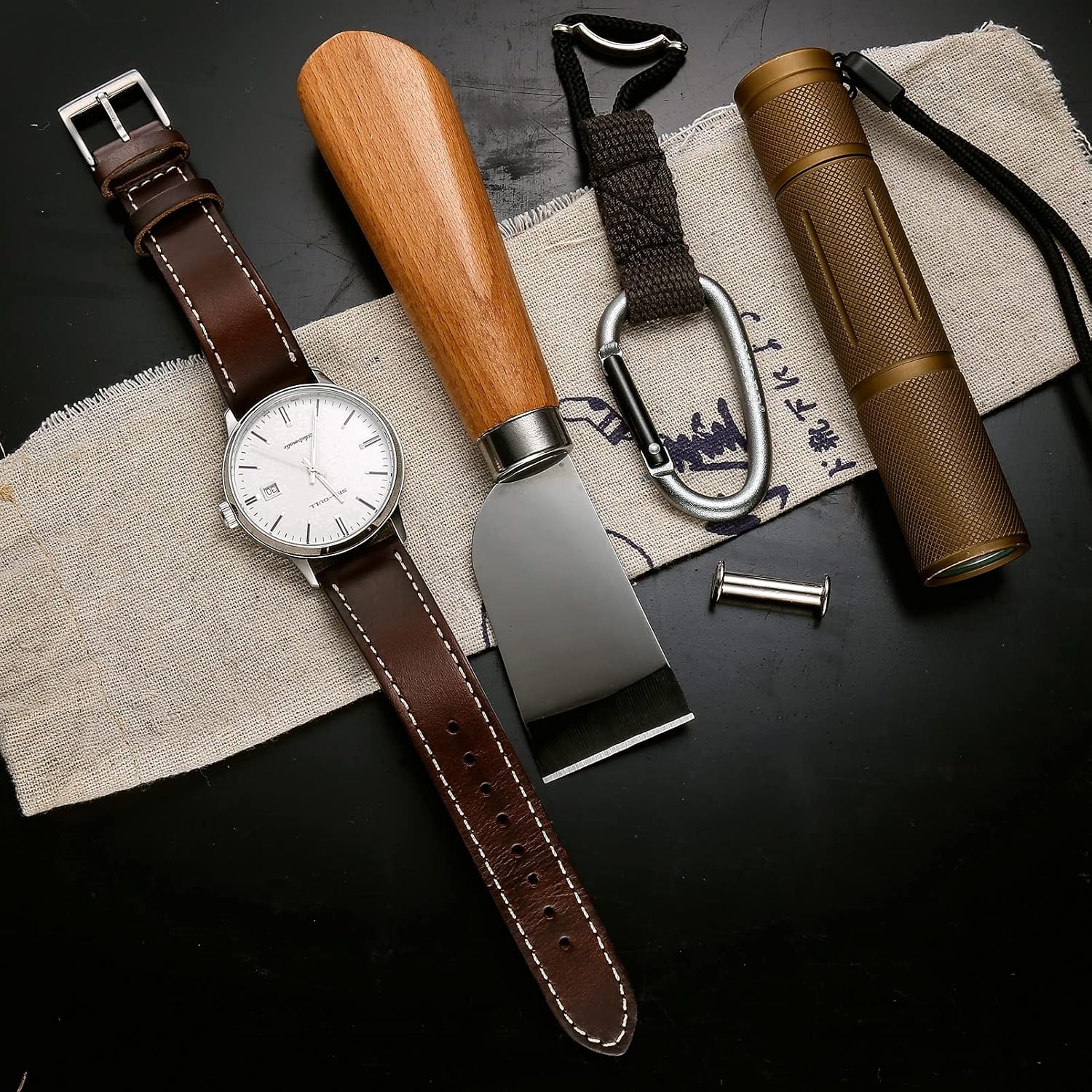 Leather Strap Compatible with 18mm Smart Watches Quick Release