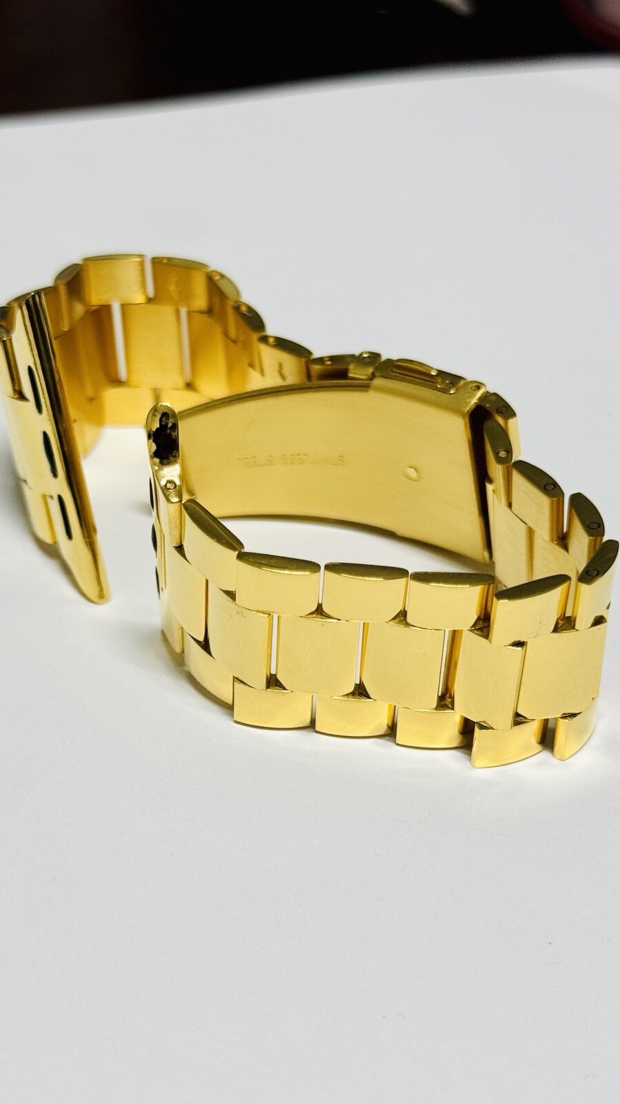 Custom 24K Gold Plated 45MM Apple Watch SERIES 7 Stainless Steel Polished Band
