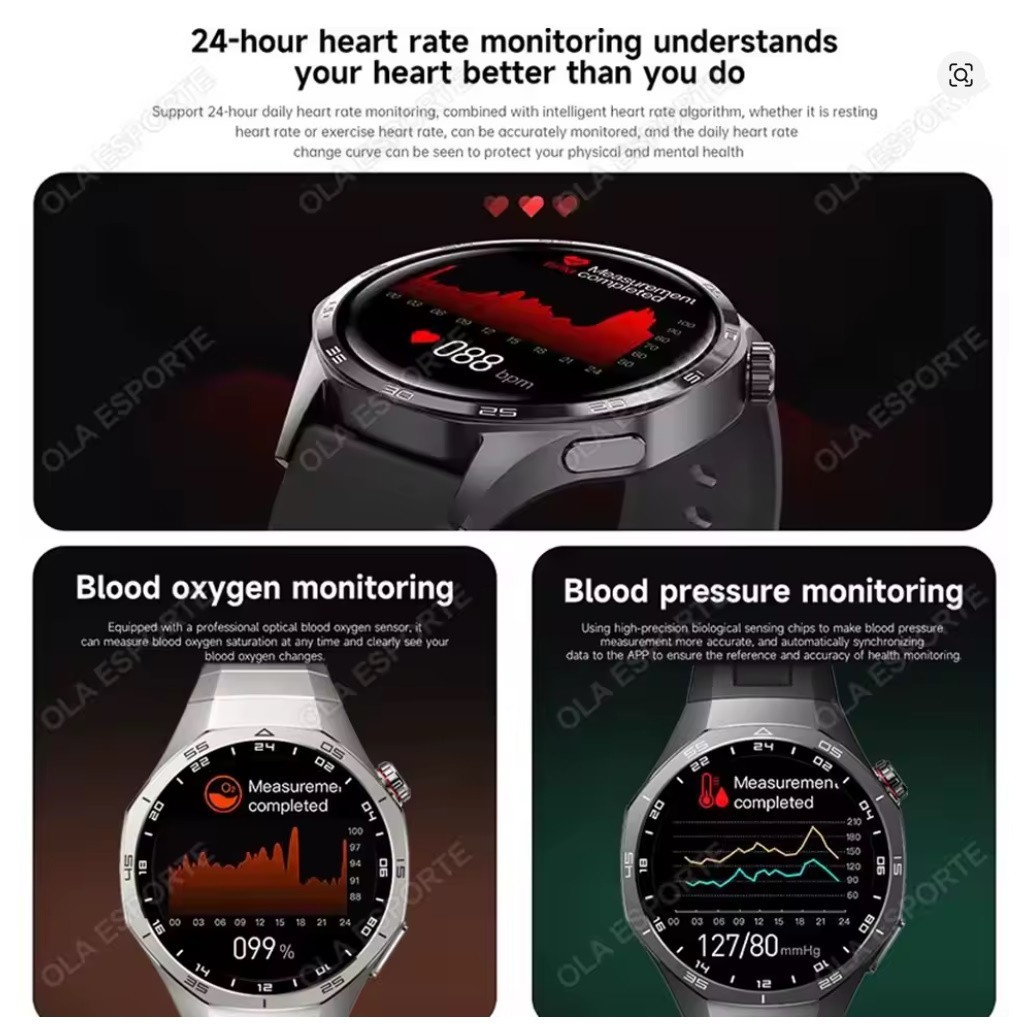 Laxasfit GT5 Pro Smart Watch HD AMOLED Screen GPS Bluetooth -Men & Women