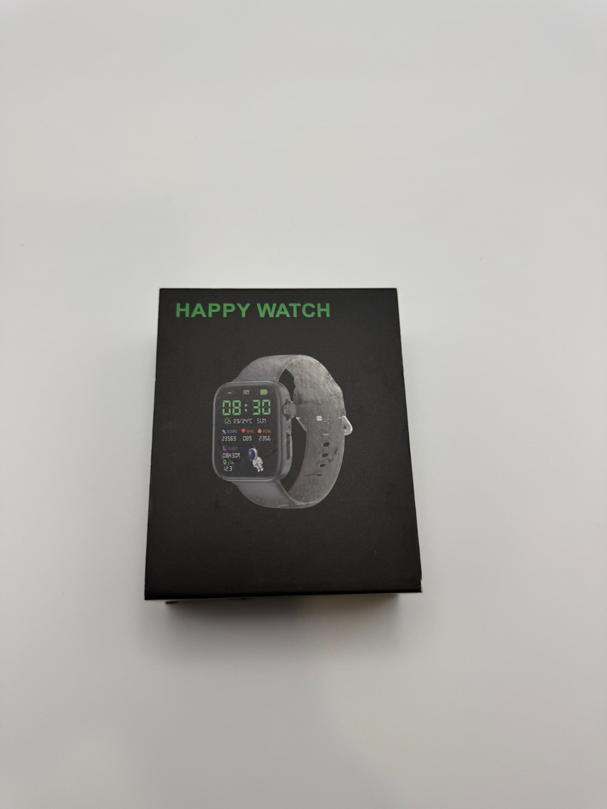 Happy Watch Black Smart Watch Sleep Monitor and Heart Rate Monitoring 1.81″ LCD