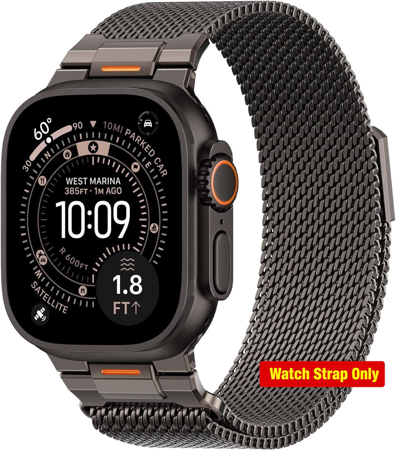 Military-Grade Milanese Loop Strap for Apple Watch Ultra 49mm, Tactical Design