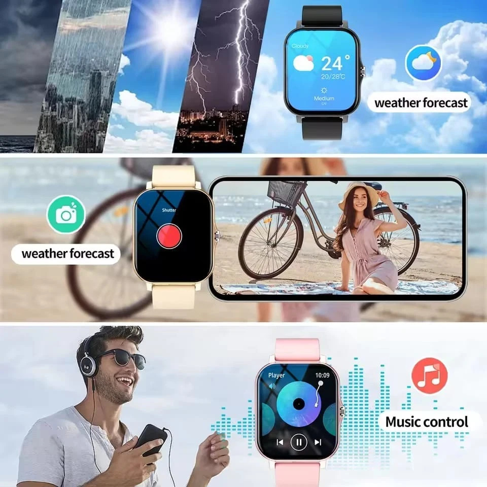 Waterproof Sports Smartwatch For Men’s And Women’s Wireless Calling Reminder