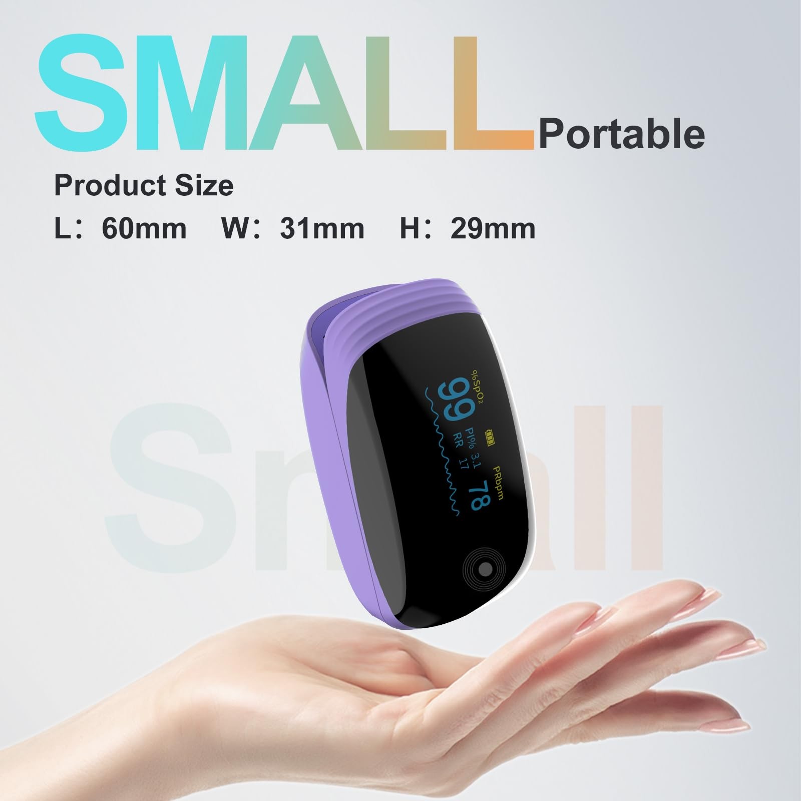 Pulse Oximeter with Respiration Rate, SpO2, PR & PI, Rechargeable Finger Oxyg…