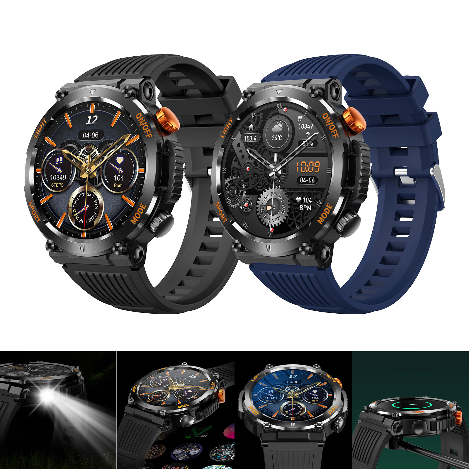 HT17 Smart Watch Fitness Tracker Full Screen Touch Heart Rate Sleep Monitor 2024