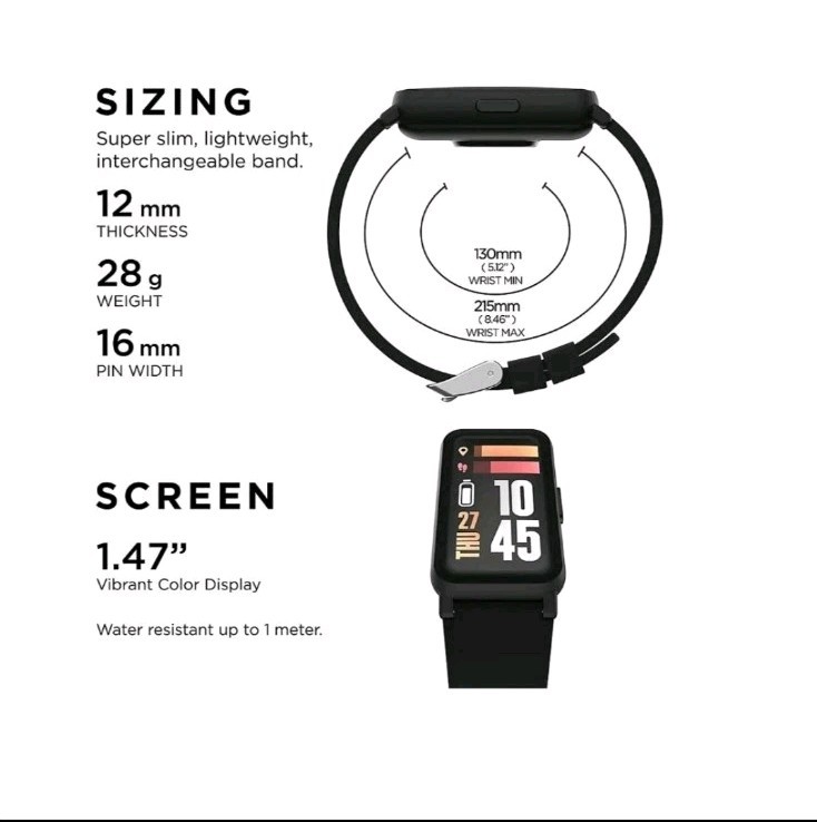 NEW iTouch Wearables Active 4 Unisex Black Watch/Fitness Tracker TC4S01-G02