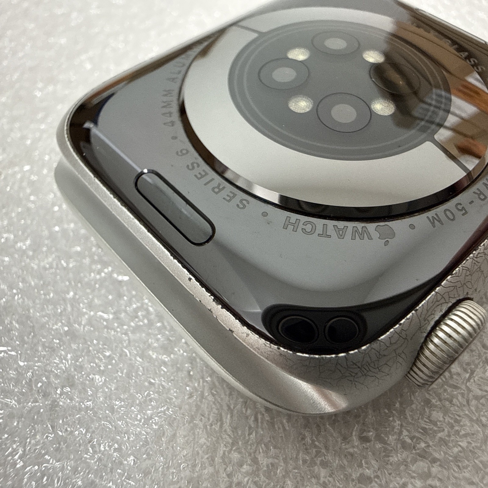 Apple Watch Series 6 44mm GPS + Cellular Silver Aluminum White Sport Band #22
