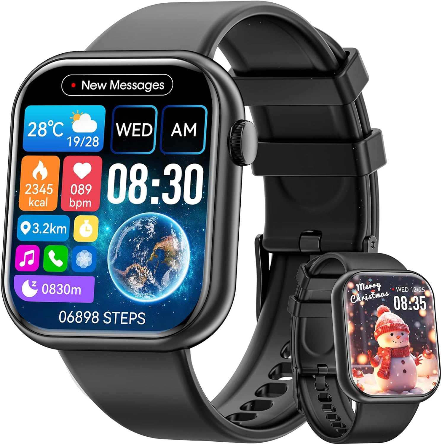 Smart Watch Answer/Make Call 1.85Inch Watches for Men Women Android Ios Phones