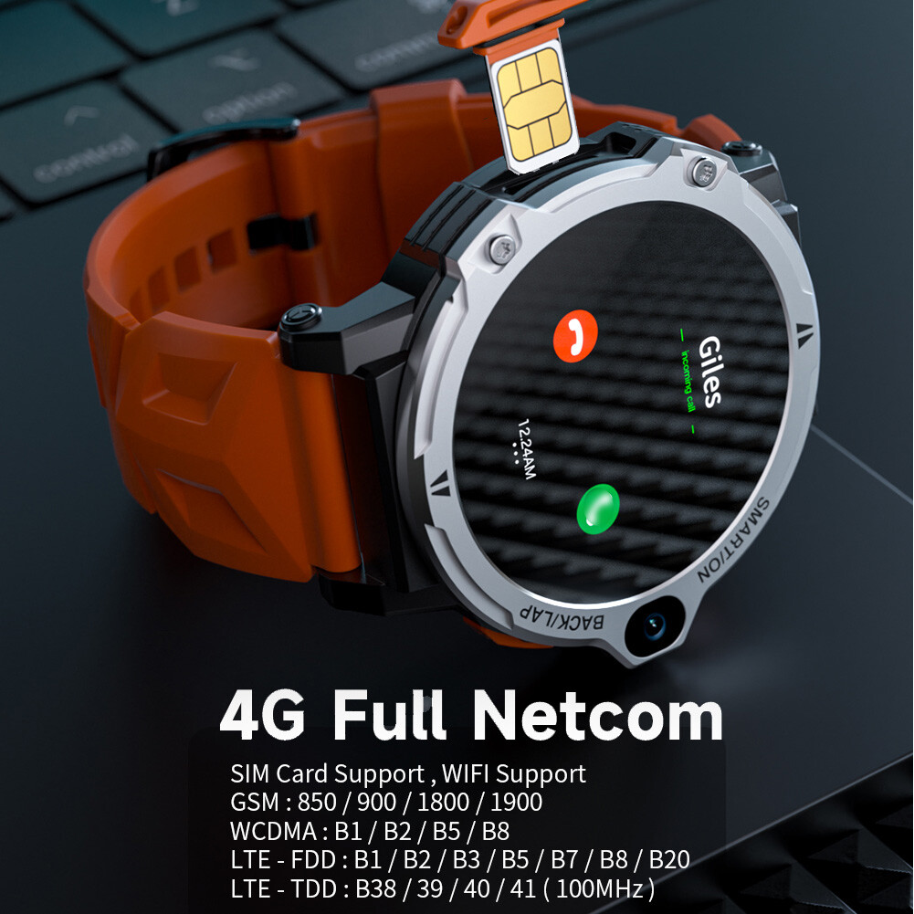 Bluetooth Smart Watch for Men Dual Camera Wifi 4G Network Unlocked Phone Watch