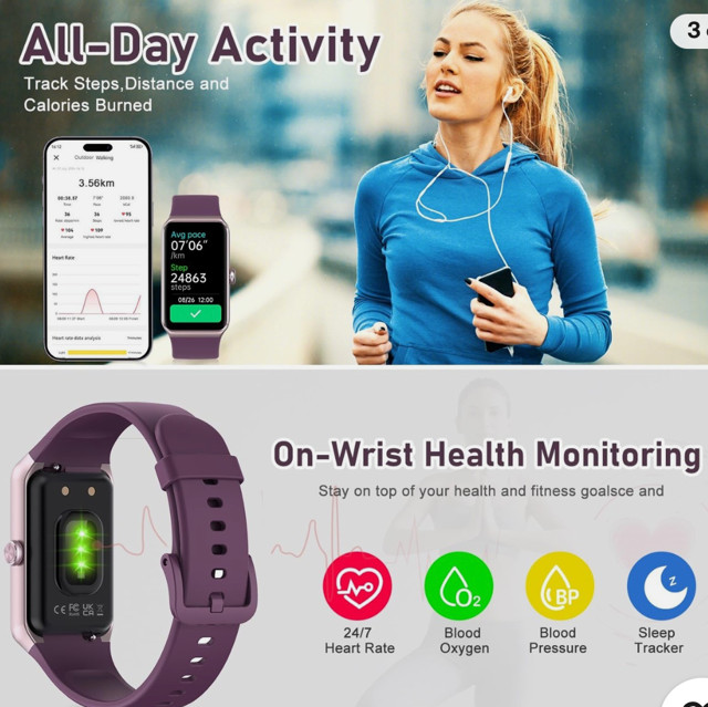 Smart Fitness Tracker Steps/Calories/Distance/Heart/Sleep/Blood/Sports NEW