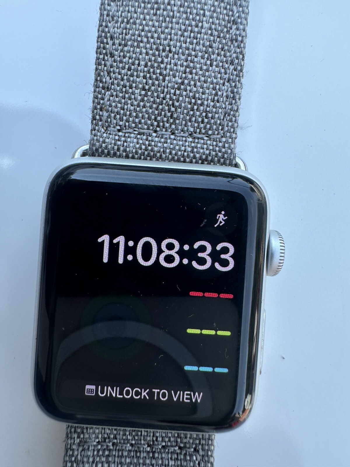 Apple Watch Series 2 42mm Silver Case Evutec Hand Band GPS Watch A1758 Unlocked