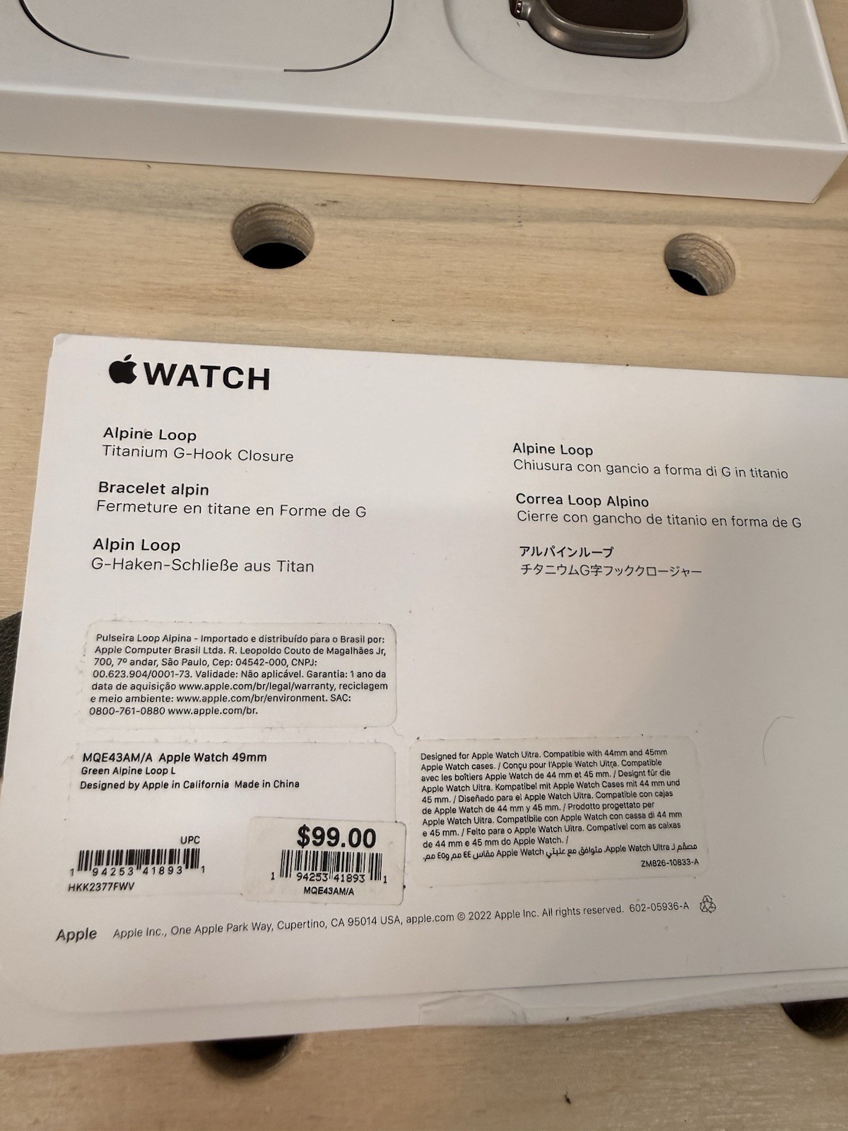 Apple Watch Ultra 49mm (1st Gen) Titanium Midnight Ocean Band Alpine Loop