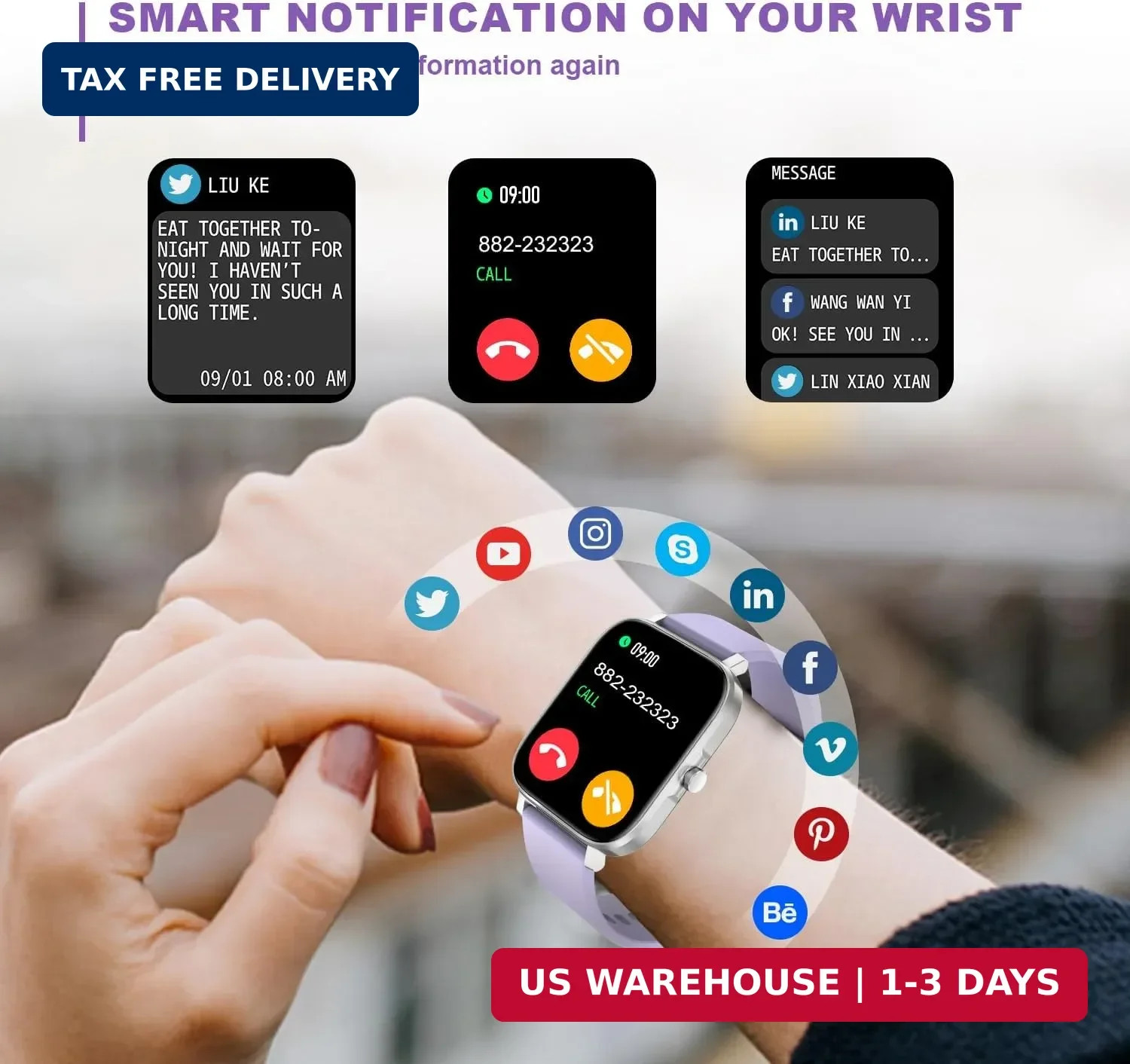Smart Fitness Tracker Watch with Heart Rate Monitor, Activity Tracker w
