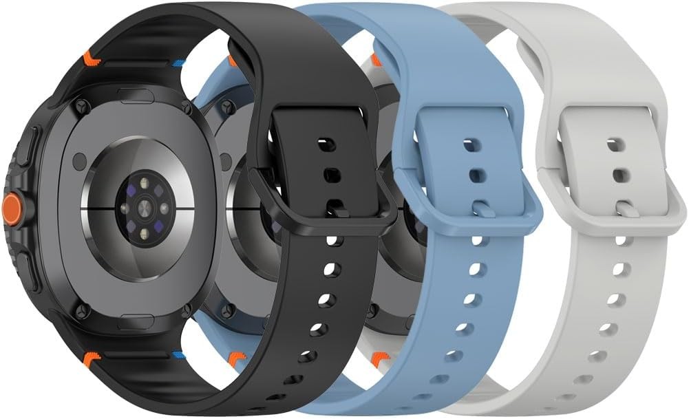 3 Pack Soft Silicone Strap Compatible with Samsung Galaxy Watch 9/8 40mm 44mm
