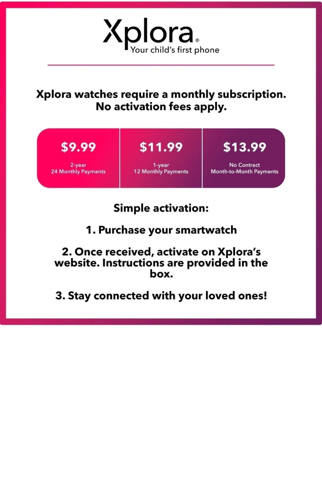 Xplora XGO3 Kids Smart Watch Cell Phone GPS Tracker – Black with SIM Card